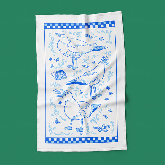 "Gulls About Town" Tea Towel